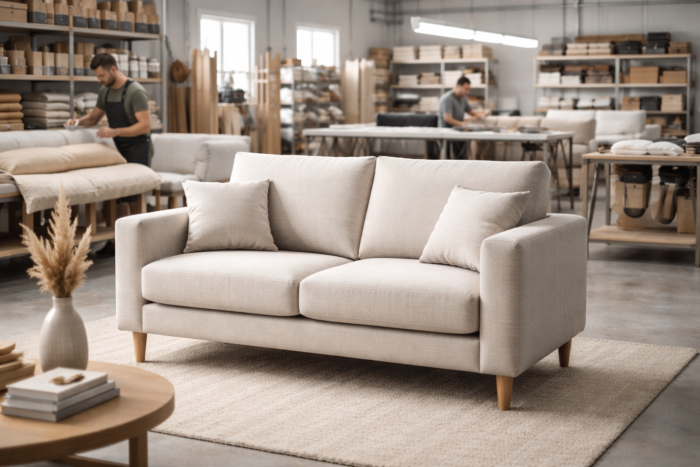 sofá de fábrica